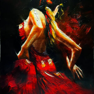 ballerina di flamenco salvatore cosso 60 x 90 cm olio su tela [700€]