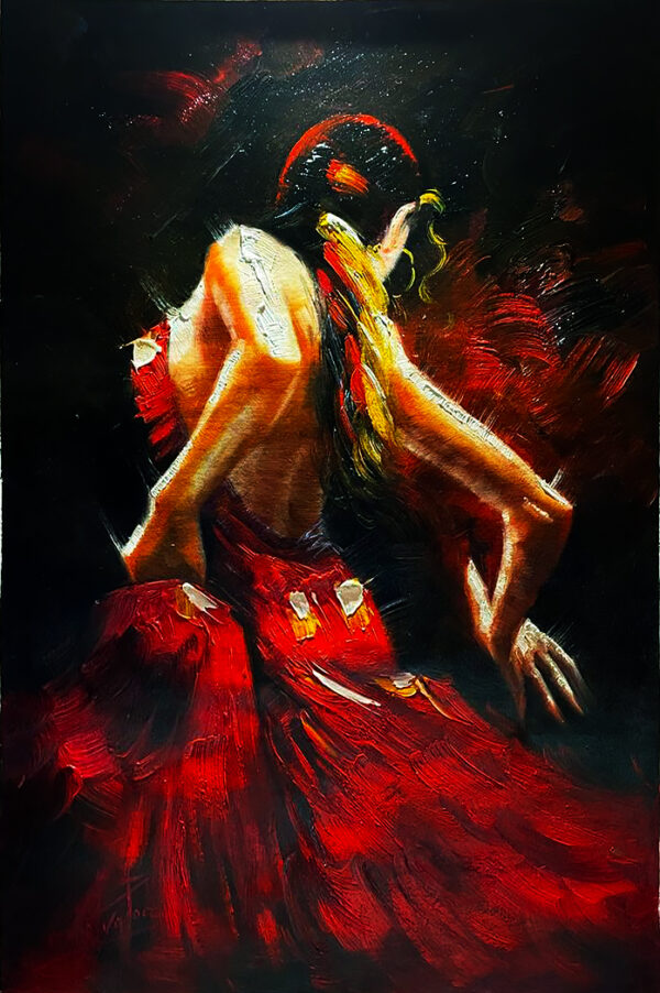 ballerina di flamenco salvatore cosso 60 x 90 cm olio su tela [700€]