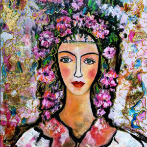 Primavera - Stefania Pinci olio e foglia oro su tela 35x50 cm [800€]